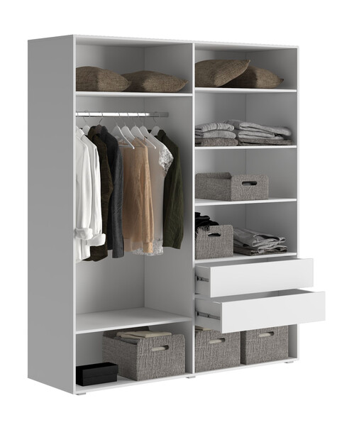 Шкаф Стелла 1600*2100*500 Белый/Белый (МДФ) 2629