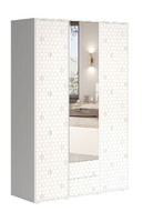 Шкаф Шарм с зеркалом 1350*2100*500 (3 двери+2 ящика) Белый/Белый (МДФ)