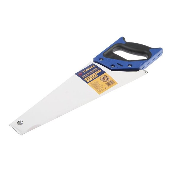 Ножовка по дереву ТУНДРА, 2К рукоятка, 3D заточка, каленый зуб, 7-8 TPI, 350 мм 5155402