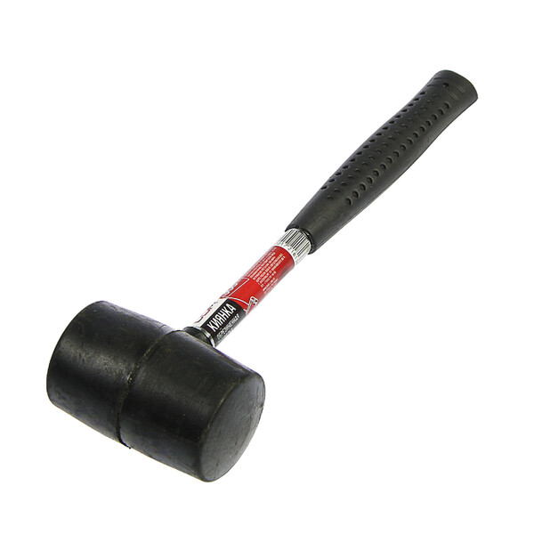 Киянка ЛОМ, металлическая обрезиненная рукоятка, черная резина, 300 г 1721813