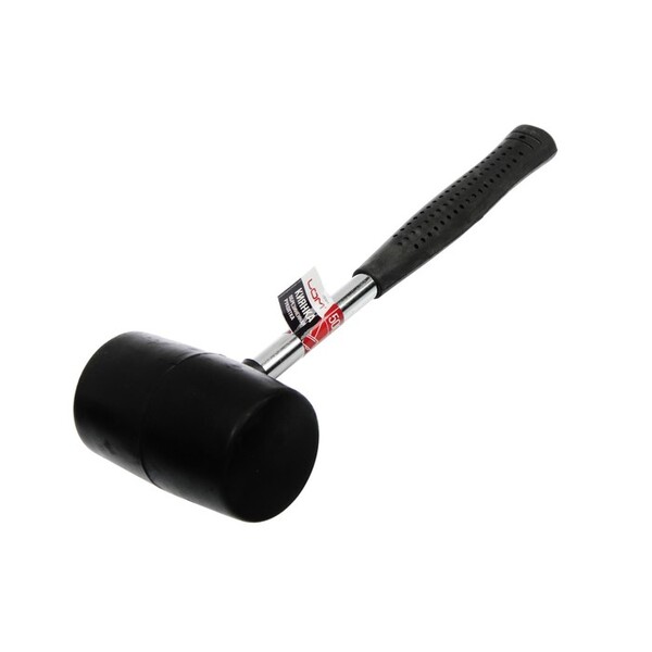 Киянка ЛОМ, металлическая обрезиненная рукоятка, черная резина, 500 г 1721814