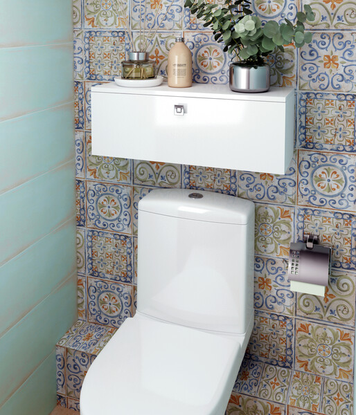 Шкаф подвесной Горизонтальный SANTREK HOME "Виола" (Белый глянец) 1 дверь 500х200х190