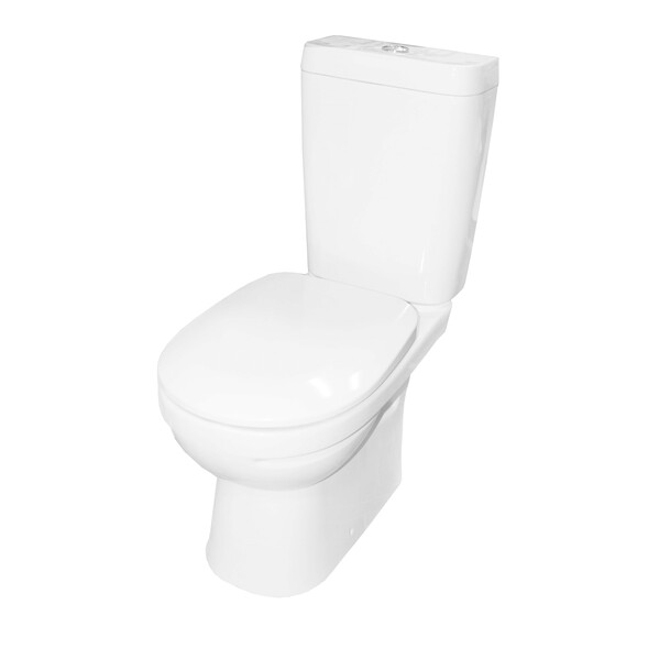 Унитаз-компакт "Альбано" БЕЗОБОДКОВЫЙ МЛ Белый (МИКРОЛИФТ Soft close, сид. DP, 2х реж., прям вып ) КЕРАМИН 467385