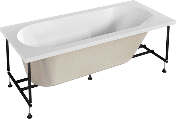 Ванна акрил BAS "ОРИОН-PRO" 170х75 BAS PROfessional 100% литьевой акрил в компл. с каркасом (без фолдона) БЕЗ АВТОСЛИВА