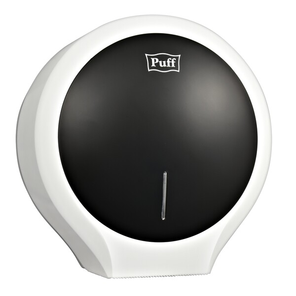 Диспенсер для туалетной бумаги Puff-7135BL пластик, ЧЕРНЫЙ, втулка не менее 45мм, диаметр рулона 24см  
