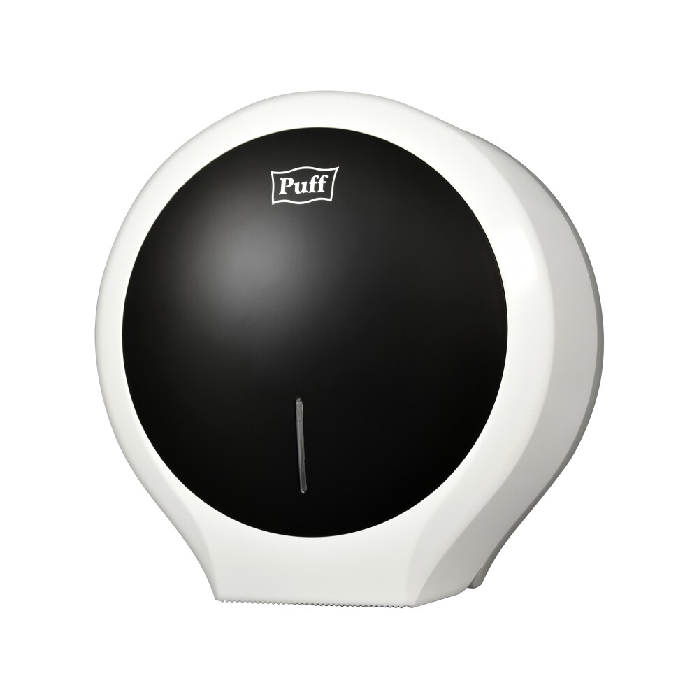 Диспенсер для туалетной бумаги Puff-7135BL пластик, ЧЕРНЫЙ, втулка не менее 45мм, диаметр рулона 24см  