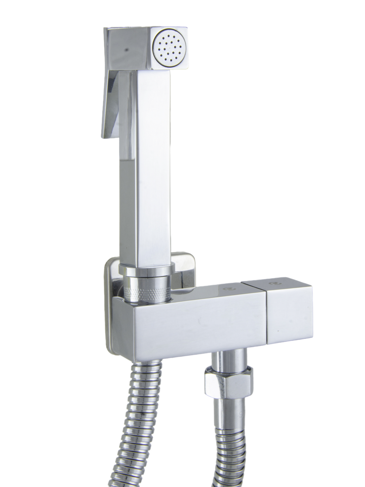 Смеситель МОНО с гигиенической лейкой SANTREK AQUA-1055 "PRESTIGE" (SAP-1055) шар d-25 встраиваемый, хром