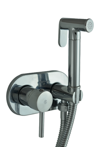 Смеситель с гигиенической лейкой SANTREK AQUA-1058 "PRESTIGE" (SAP-1058) шар d-25 встраиваемый, хром