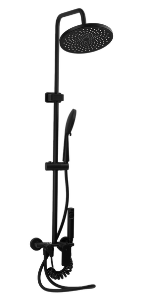 Душевая система SANTREK AQUA-1235 PRESTIGE (SAP-1235)  шар. d-35 с верхним душем, смесителем, гигиен лейкой (черный)