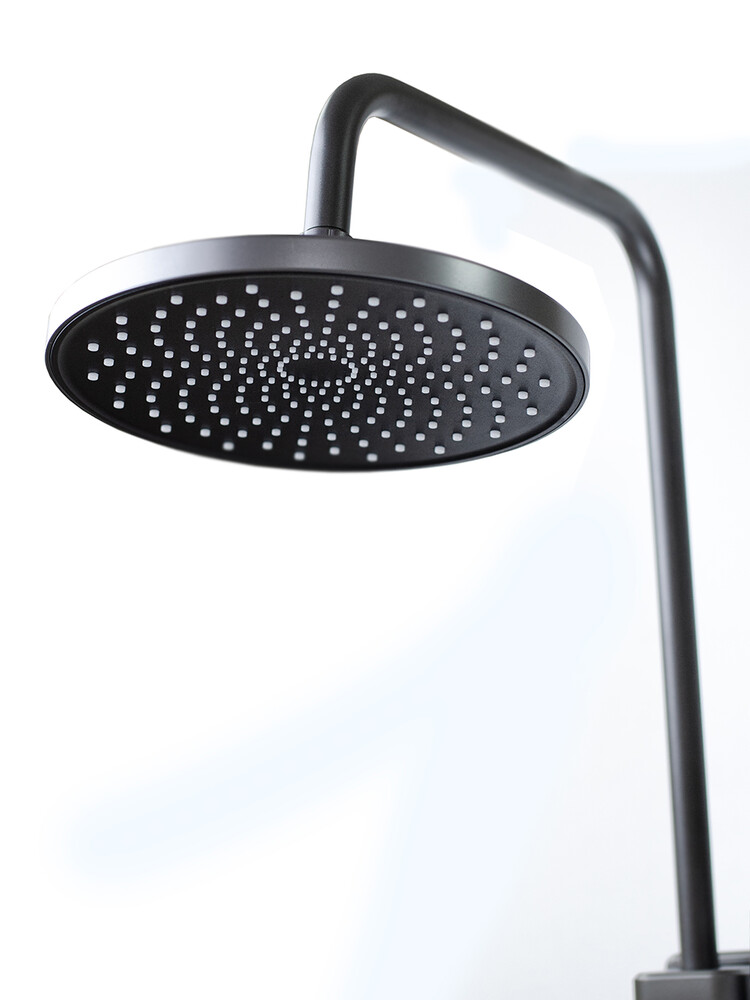 Душевая система SANTREK AQUA-1245 PRESTIGE (SAP-1245)  шар. d-35 с верхним душем, смесителем, гигиен лейкой (оруж сталь)