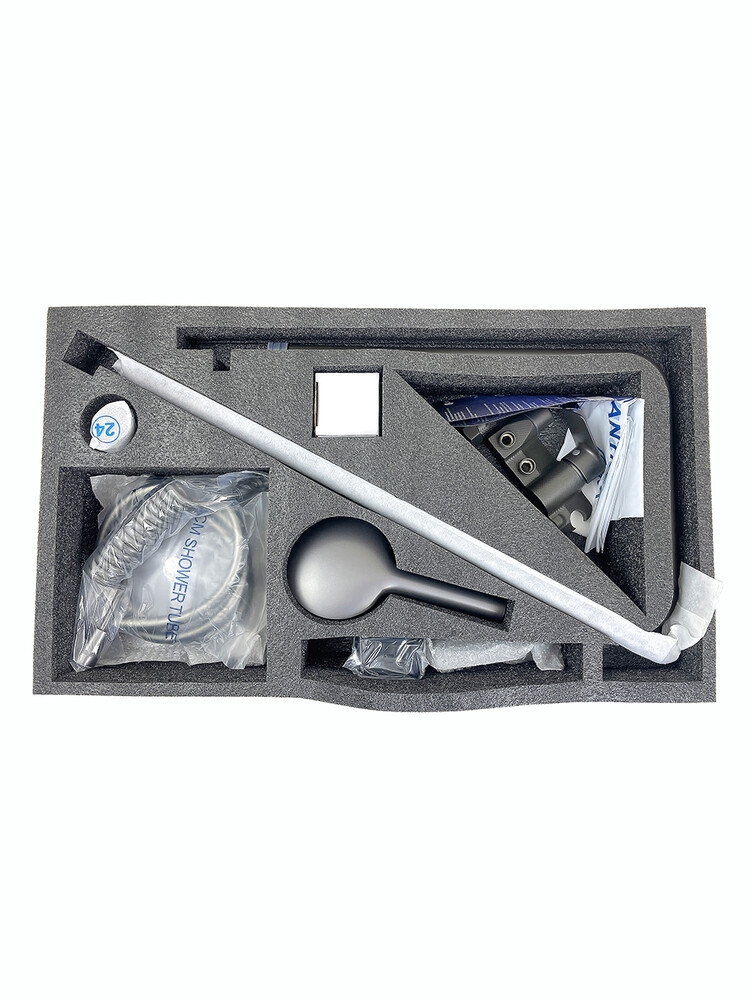 Душевая система SANTREK AQUA-1245 PRESTIGE (SAP-1245)  шар. d-35 с верхним душем, смесителем, гигиен лейкой (оруж сталь)