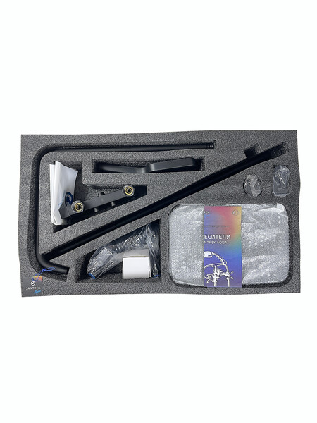 Душевая система SANTREK AQUA-1250 PRESTIGE (SAP-1250)  шар. d-28 с верхним душем, смесителем, гигиен лейкой (черный)