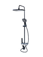 Душевая система SANTREK AQUA-1250 PRESTIGE (SAP-1250)  шар. d-28 с верхним душем, смесителем, гигиен лейкой (черный)