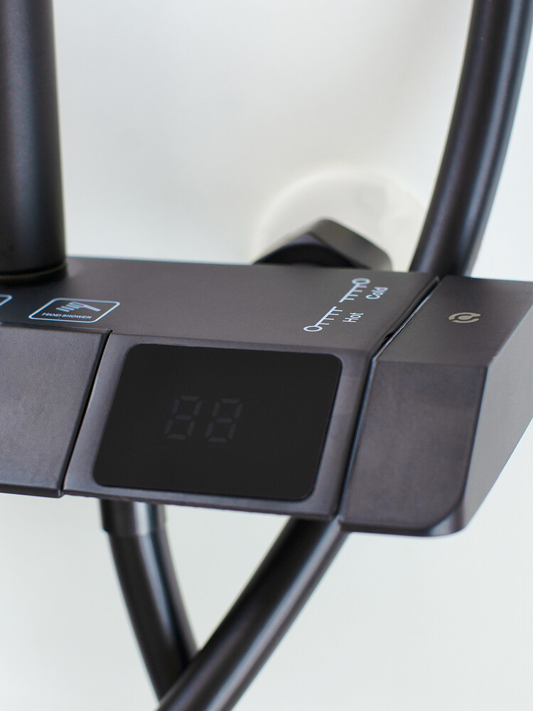 Душевая система SANTREK AQUA-1250 PRESTIGE (SAP-1250)  шар. d-28 с верхним душем, смесителем, гигиен лейкой (черный)