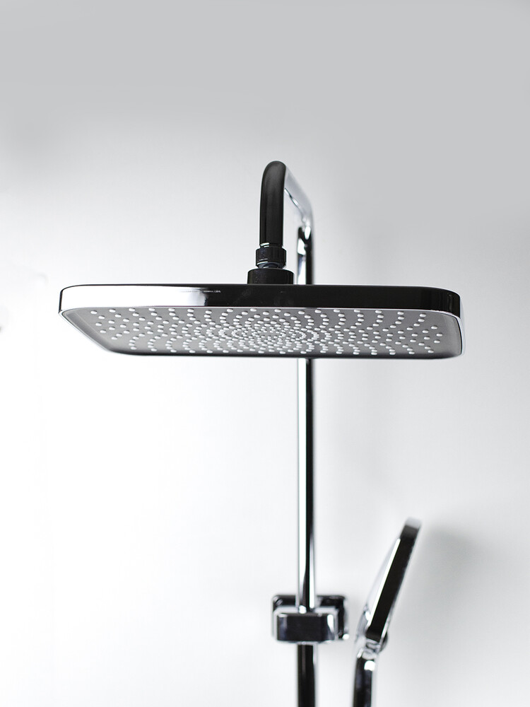 Душевая система SANTREK AQUA-1260 PRESTIGE (SAP-1260)  шар. d-35 с верхним душем, смесителем, гигиен лейкой (хром)