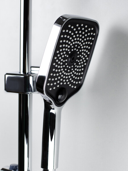 Душевая система SANTREK AQUA-1260 PRESTIGE (SAP-1260)  шар. d-35 с верхним душем, смесителем, гигиен лейкой (хром)