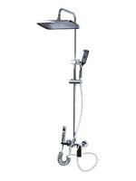 Душевая система SANTREK AQUA-1260 PRESTIGE (SAP-1260)  шар. d-35 с верхним душем, смесителем, гигиен лейкой (хром)