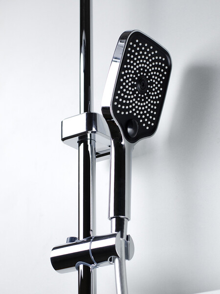 Душевая система SANTREK AQUA-1260 PRESTIGE (SAP-1260)  шар. d-35 с верхним душем, смесителем, гигиен лейкой (хром)