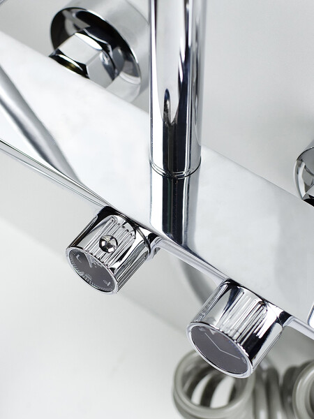 Душевая система SANTREK AQUA-1265 PRESTIGE (SAP-1265)  шар. d-35 с верхним душем, смесителем, гигиен лейкой (хром)