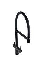 Смеситель Кухня SANTREK AQUA-1033 "PRESTIGE" (SAP-1033) шар. d-35 с гибким силиконовым изливом, с подключением фильтра питьевой воды (черный)