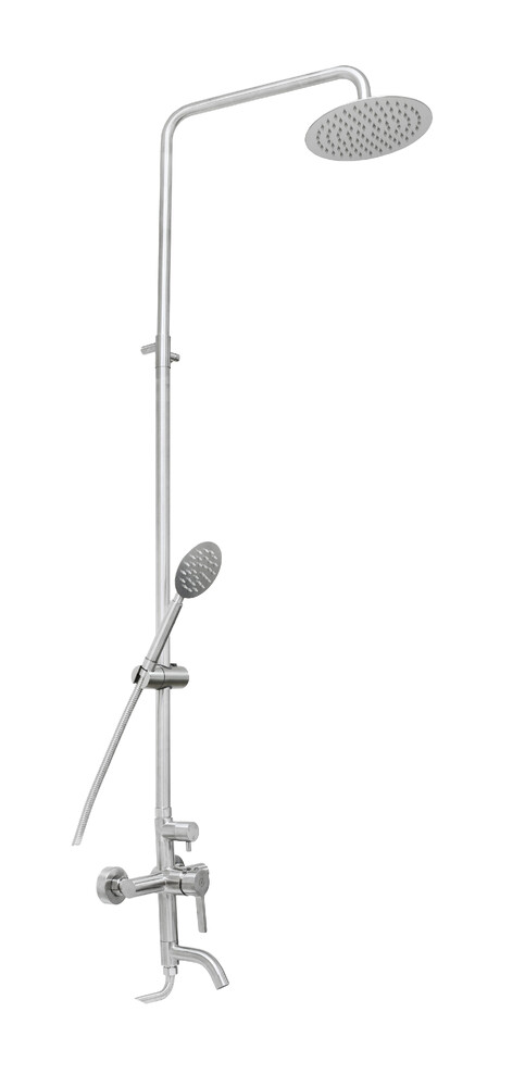 Душевая система SANTREK AQUA-993 INOX шар d-35 нерж, с верхним душем и смесителем 