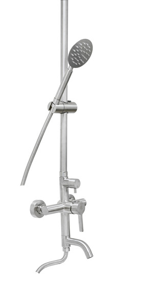 Душевая система SANTREK AQUA-993 INOX шар d-35 нерж, с верхним душем и смесителем 