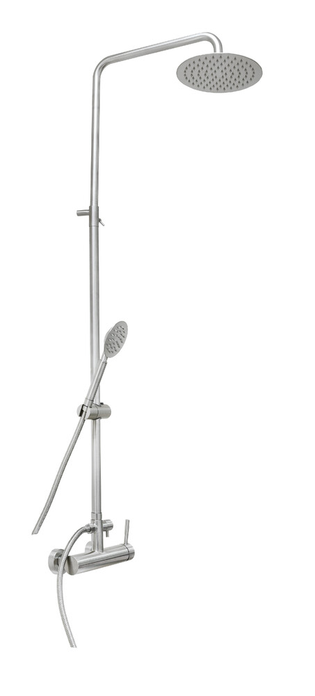  Душевая система SANTREK AQUA-994 INOX шар d-35 нерж, с верхним душем и смесителем (без излива)