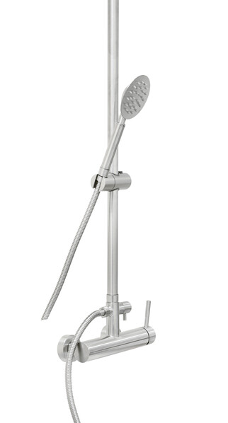  Душевая система SANTREK AQUA-994 INOX шар d-35 нерж, с верхним душем и смесителем (без излива)