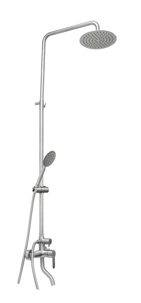 Душевая система SANTREK AQUA-995 INOX шар d-35 нерж, с верхним душем и смесителем 