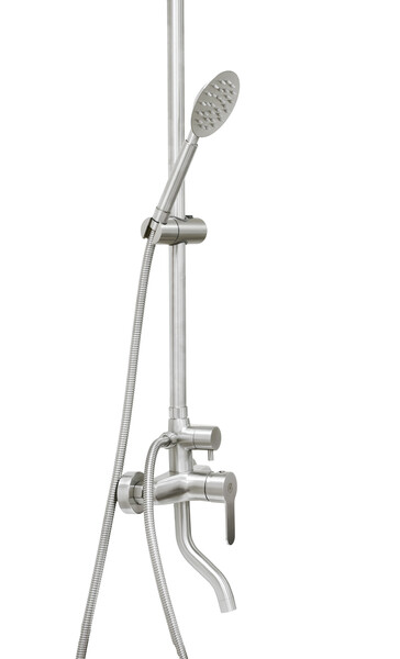 Душевая система SANTREK AQUA-995 INOX шар d-35 нерж, с верхним душем и смесителем 