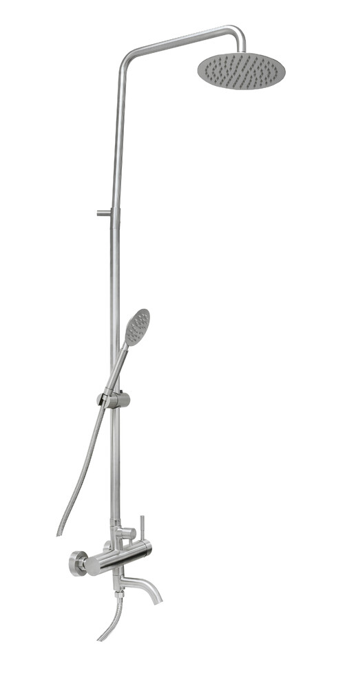 Душевая система SANTREK AQUA-996 INOX шар d-35 нерж, с верхним душем и смесителем 
