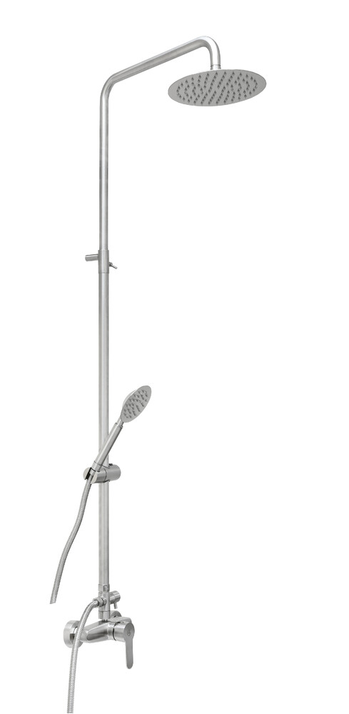  Душевая система SANTREK AQUA-997 INOX шар d-35 нерж, с верхним душем и смесителем (без излива)