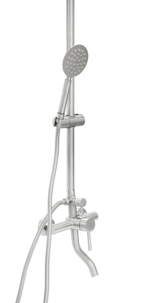 Душевая система SANTREK AQUA-998 INOX шар d-35 нерж, с верхним душем и смесителем 