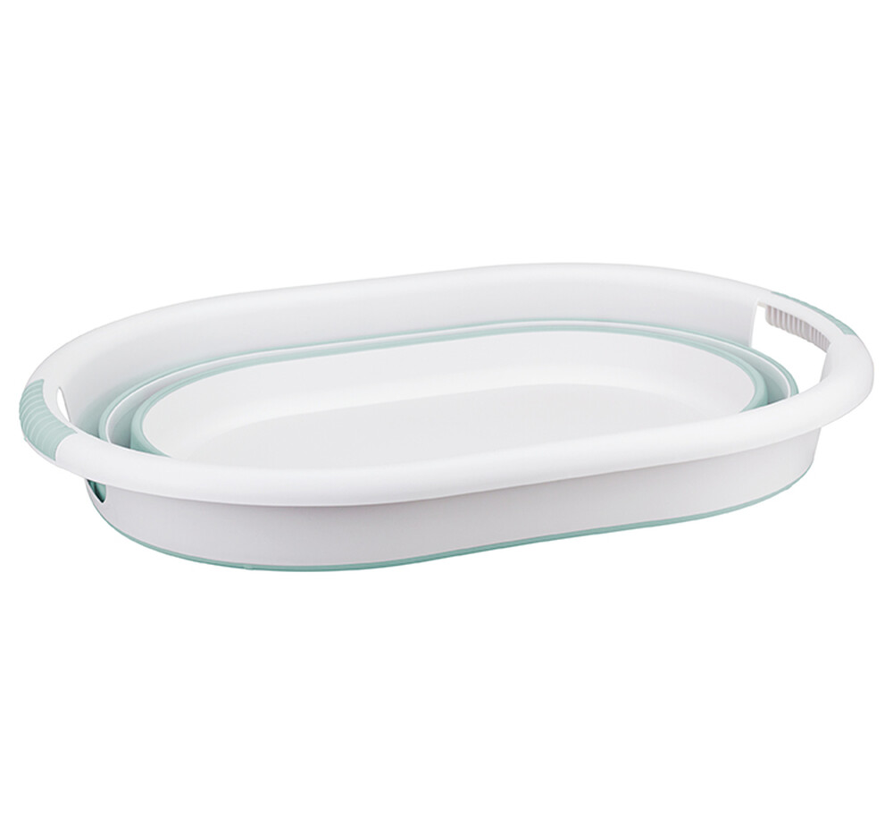 Таз складной ФЛЕКС 25л ОВАЛЬНЫЙ Морская волна (М-Пластика) (2504)