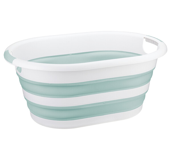 Таз складной ФЛЕКС 25л ОВАЛЬНЫЙ Морская волна (М-Пластика) (2504)