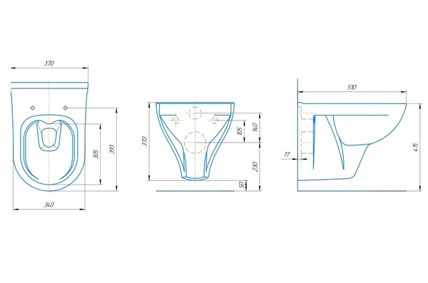 Унитаз ПОДВЕСНОЙ KIROVIT "СТАРК" Безободковый Белый, сиденье Slim, Микролифт (г.Киров)