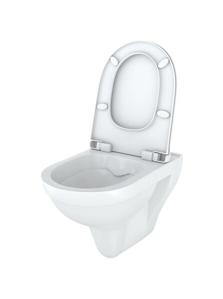 Унитаз ПОДВЕСНОЙ KIROVIT "СТАРК" Безободковый Белый, сиденье Slim, Микролифт (г.Киров)