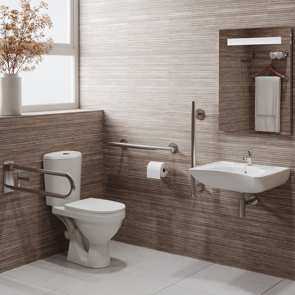 Унитаз-компакт Rosa "ДОН" Белый, 2-х режимная арматура, косой выпуск, высота от пола до сиденья 450 мм!!! (г.Киров)