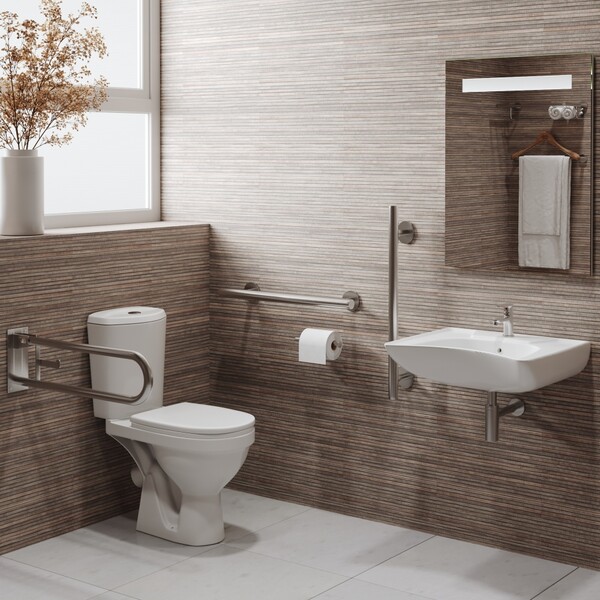 Унитаз-компакт Rosa "ДОН" Белый, 2-х режимная арматура, косой выпуск, высота от пола до сиденья 450 мм!!! (г.Киров)