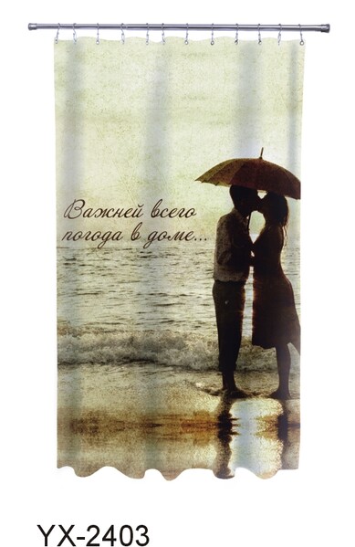 Штора д/ван "ZALEL" ФОТОПРИНТ 180х180 On the beach с кольцами