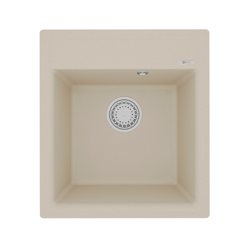 Мойка 9910008 HANKA 450 кухонная из кварцгранита, БЕЖЕВЫЙ 450*500 прямоугольная 1 чаша (крепеж, слив