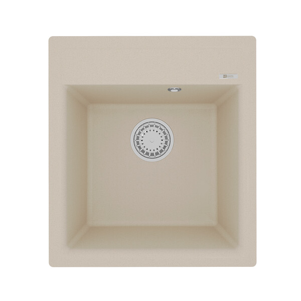 Мойка 9910008 HANKA 450 кухонная из кварцгранита, БЕЖЕВЫЙ 450*500 прямоугольная 1 чаша (крепеж, слив