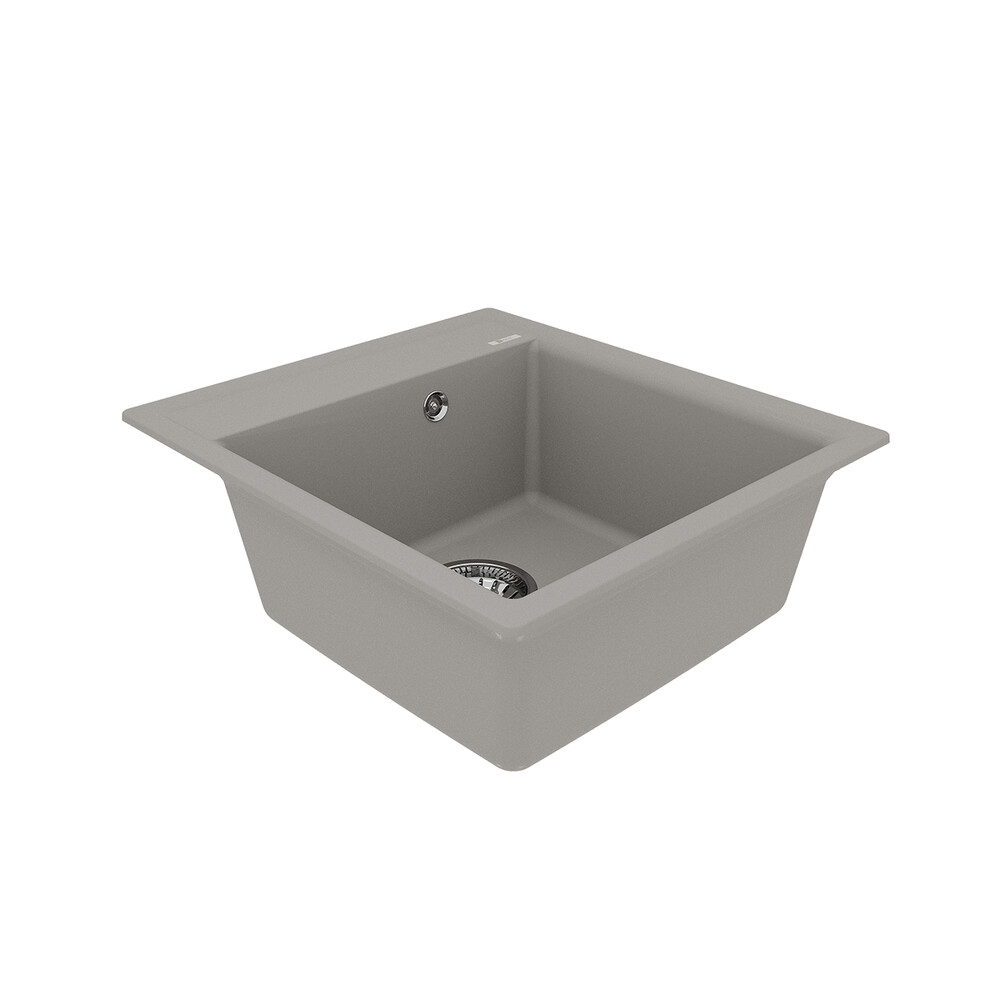 Мойка 9910009 HANKA 450 кухонная из кварцгранита, ГРЕЙ 450*500 прямоугольная 1 чаша (крепеж, сливная