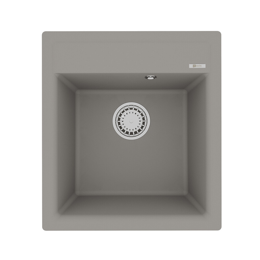 Мойка 9910009 HANKA 450 кухонная из кварцгранита, ГРЕЙ 450*500 прямоугольная 1 чаша (крепеж, сливная