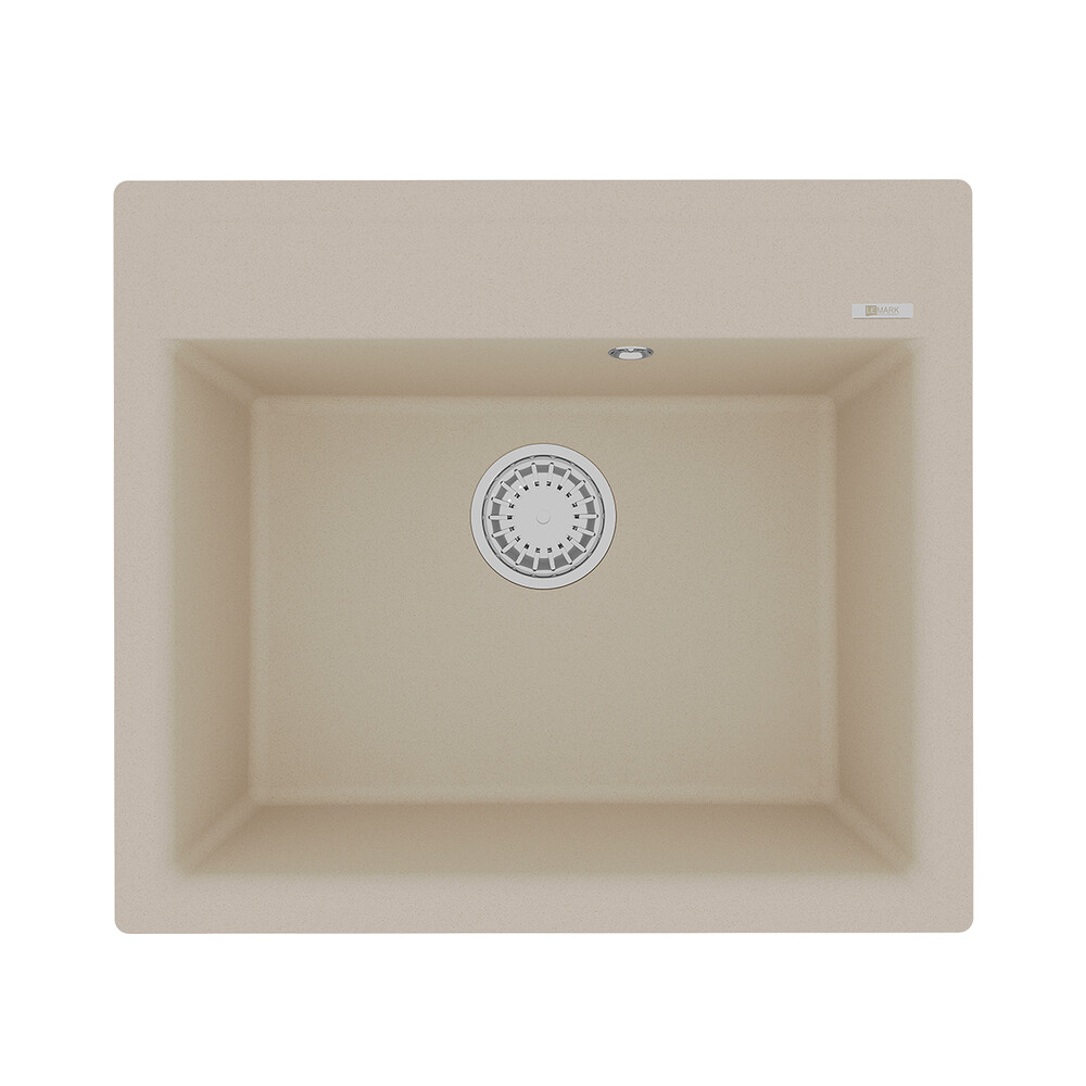Мойка 9910014 HANKA 570 кухонная из кварцгранита, БЕЖЕВЫЙ 570*500 прямоугольная 1 чаша (крепеж, сливная арматура с переливом) LEMARK