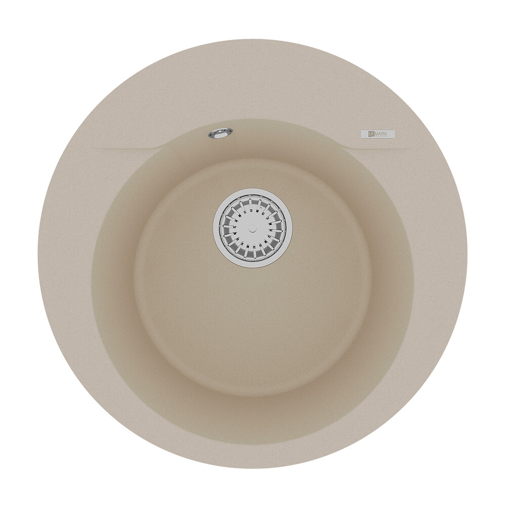 Мойка 9910002 SULA 500 кухонная из кварцгранита, БЕЖЕВЫЙ круглая 1 чаша (крепеж, сливная арматура с 