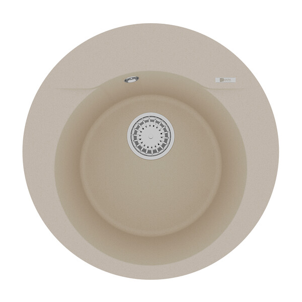 Мойка 9910002 SULA 500 кухонная из кварцгранита, БЕЖЕВЫЙ круглая 1 чаша (крепеж, сливная арматура с 