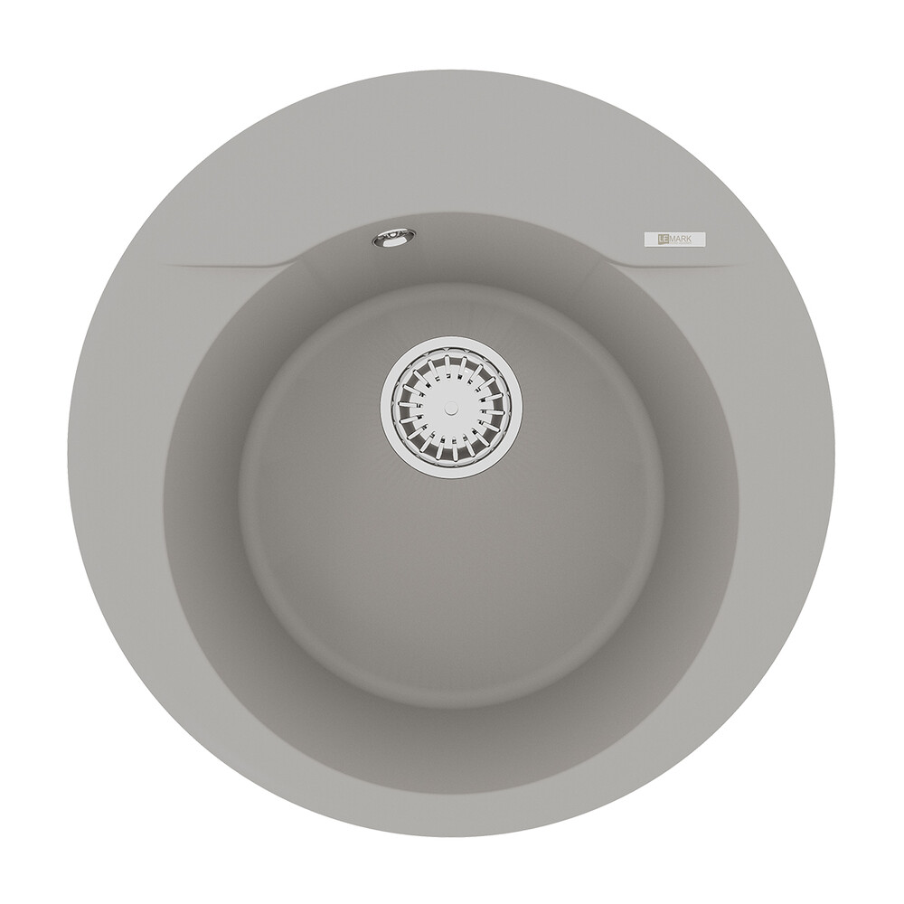 Мойка 9910003 SULA 500 кухонная из кварцгранита, ГРЕЙ круглая 1 чаша (крепеж, сливная арматура с пер