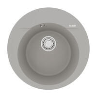 Мойка 9910003 SULA 500 кухонная из кварцгранита, ГРЕЙ круглая 1 чаша (крепеж, сливная арматура с пер