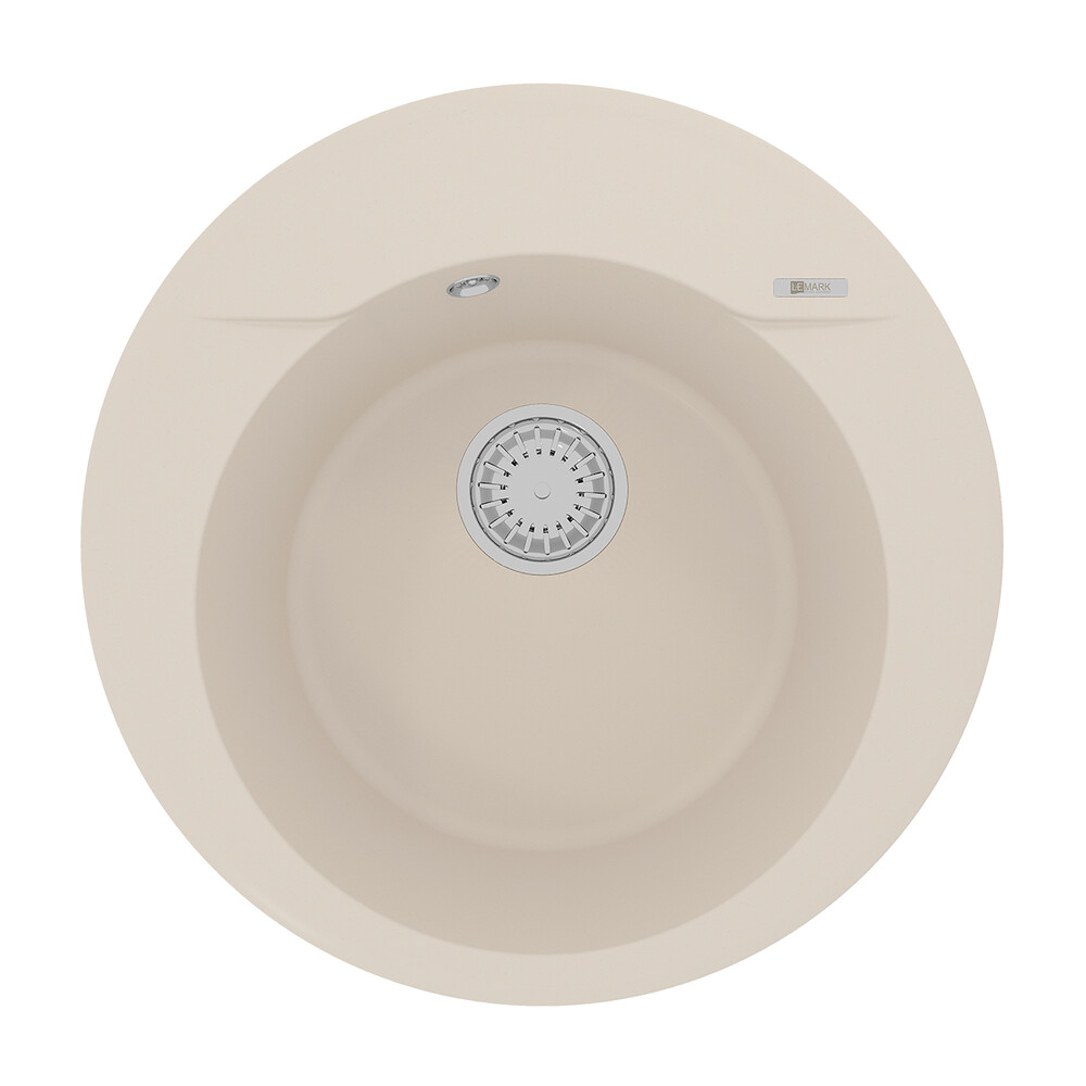 Мойка 9910006 SULA 500 кухонная из кварцгранита, ШАМПАНЬ круглая 1 чаша (крепеж, сливная арматура с 